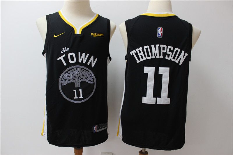 Men Golden State Warriors 11 Thompson black Nike Game NBA Jerseys